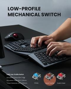 PERIBOARD-535II, Ergonomic Low Profile Mechanical Keyboard