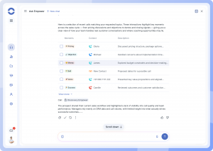 Ask Empower summarizes recent calls at-a-glance
