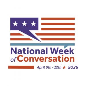 Logo for National Week of Conversation, occurring April 6-12, 2026.