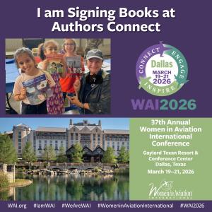 Graciela Tiscareno-Sato at WAI 2026 Authors Connect with 3 girls & 3 Captain Mama books