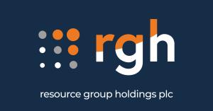 Blue background with RGH written in orange and white