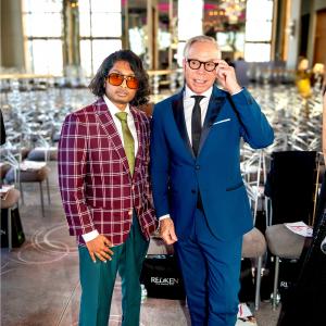 Ashwin Gane with designer Tommy Hilfiger at the Daily Front Row Fashion Media Awards during New York Fashion Week 2025.