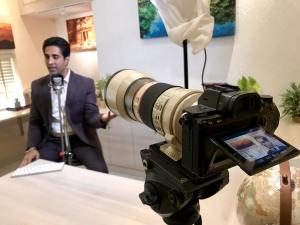 Keynote Speaker Simerjeet Singh while filming videos for the YouTube Channel