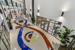 medical symbol rendered in terrazzo