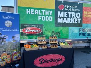 Bottles of donated Sue Bee® honey at Operation Food Search.