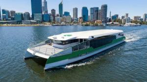 Artistic impression of the new battery-electric ferries for operation on Perth’s Swan River.