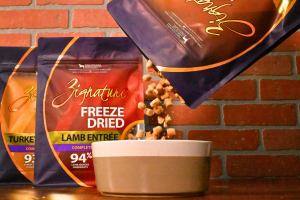 Zignature launches seven new freeze-dried recipes, dog food bags, pouring dog food