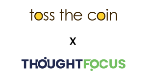 New logo of ThoughtFocus rebranded by toss the coin