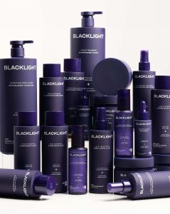 An assortment of hair products from the Blacklight Blonde Science line.