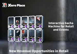Interactive gacha vending machine for retail and events
