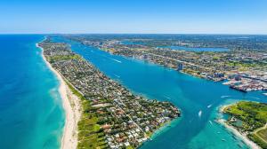 aerial of West Palm Beach Florida coastline