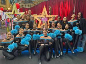 Cheer Athletics Telford Dance Athletics Open Pom team pictured backstage at Britain’s Got Talent at the Winter Gardens, Blackpool, following their performance.