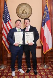 Alex and Ben Miller at the Georgia State Capitol to honor Craig Miller