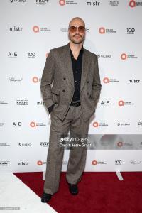 Stepan Misiurka posing for Getty Images at Elton John AIDS Foundation Academy Awards Viewing Party