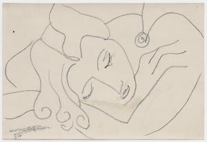 A drawing by Henri Matisse of a sleeping woman.