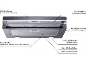Retractable Ductless Range Hood Details