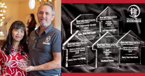 Photo of Henry Team (Matthew and Lucy) receiving top listing performance Keller Williams Metro Center award in Washington, D.C.