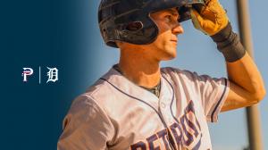 Close up image of USA Prime player on the USA Prime Detroit Tigers Scout Team