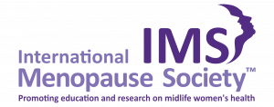 International Menopause Society written in purple on a white background with the IMS capitals and the silhouette of a woman's head