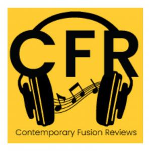 a bright yellow logo with black headphones