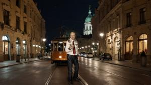 ViennaCC in the street in Vienna at night