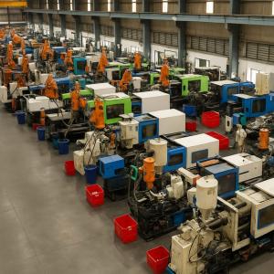 Injection Molding Unit with 50 Machines ranging between 60T-1200T