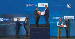 MoUs with (from L to R) Nemetschek Group, signed by Mr. Alok Sharma, MD & VP of APAC at the Nemetschek Group, and Mr. Naresh Kumar Goel, VP, Pinnacle Infotech; IES, signed by Mr. Rohan Rawte, Business Head of APAC at IES, and Dr. Uma Maheswaran, EVP & Glo