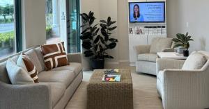 Interior view of a medical clinic waiting room in Wellington, Florida