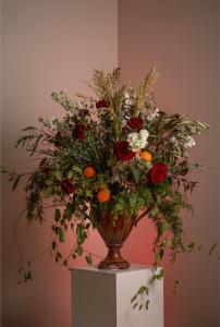 Lebanese-American arrangement from the FUSION360° Botanical Atlas collection. Photo by Lori Sparkman Photography.