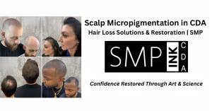 image of before and afters following scalp micropigmentation services from SMP INK CDA