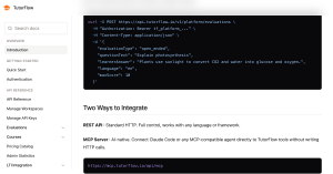 Documentation page for the TutorFlow agent platform