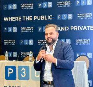 Amjad Jaber addresses emerging leaders at the Young Professionals in Infrastructure luncheon during the P3C 2026 Conference.