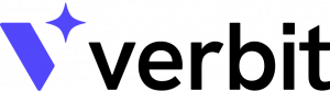 The Verbit logo is featured - a Stylized 'V' in purple-blue with a star in the top right corner and the word 'verbit' in black to its right.