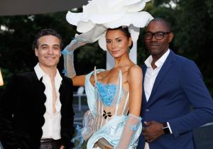 Martin Rodriguez, model, and Lawrence Charles at Jonathan Baker's Annual Oscar Viewing Event, Baker Manor, Beverly Hills Photo Credit: Lizeth Ramirez. Image courtesy of Kultura PR International.