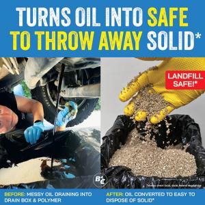 THE NO MESS OIL CHANGE DISPOSABLE DRAIN BOX BOX CONVERT MESSY OIL INTO A DISPOSABLE TRASH READY SOLID