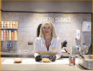 Dreamdoll cooking at Chicken Shop for 1508 Agency campaign.