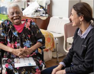 A home care nurse from VNS Health with patient