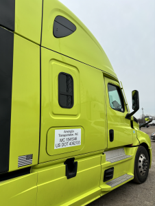 A photo of a truck owned by AmongUs Trucking