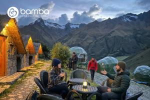 Travelers glamping at the Incachiriasqa Salkantay & Inca Trail