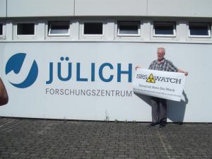 SRS Watch banner at gates of Jülich site in Germany, where AVR spent fuel is stored