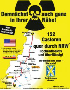 Poster against shipment of AVR spent fuel No shipment of AVR spent fuel from Jülich to SRS or Ahuasto SRS or Ahaus