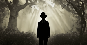 A still from the award-winning campaign The Ringling Ghost featuring the mysterious silhouette of Ewan Gillies.