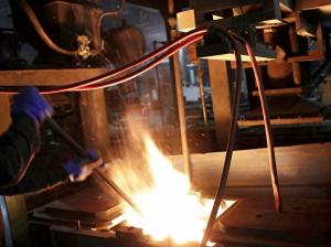 fire sleeve protecting cables near furnace in high temperature industrial environment