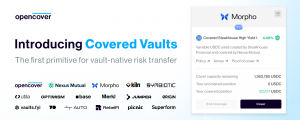 OpenCover Covered Vaults launch announcement -- the first vault-native risk transfer primitive for DeFi -- bringing insurance onchain