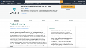 AWS Marketplace - Valtix Network Security Service