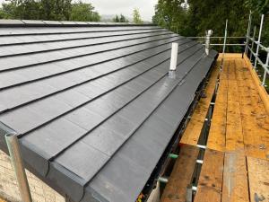 New roof with scaffolding