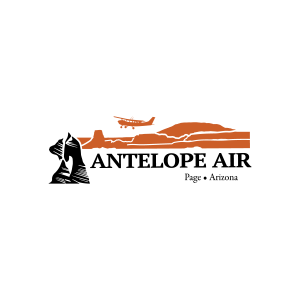 Antelope Air logo depicting an aircraft flying over a stylized desert terrain