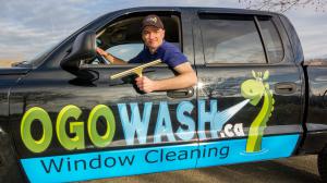 Owner Mike in his OgoWash Window Cleaning truck