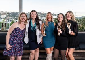 Influential Executive of Cannabis Honorees in West Hollywood, CA: Lauren Fontein, Lauren Carpenter, Angela Hochberger, Jo Jacobson and Kim McNab.