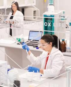 Studying redox molecules at the ASEA Redox Science Center in Pleasant Grove, Utah.